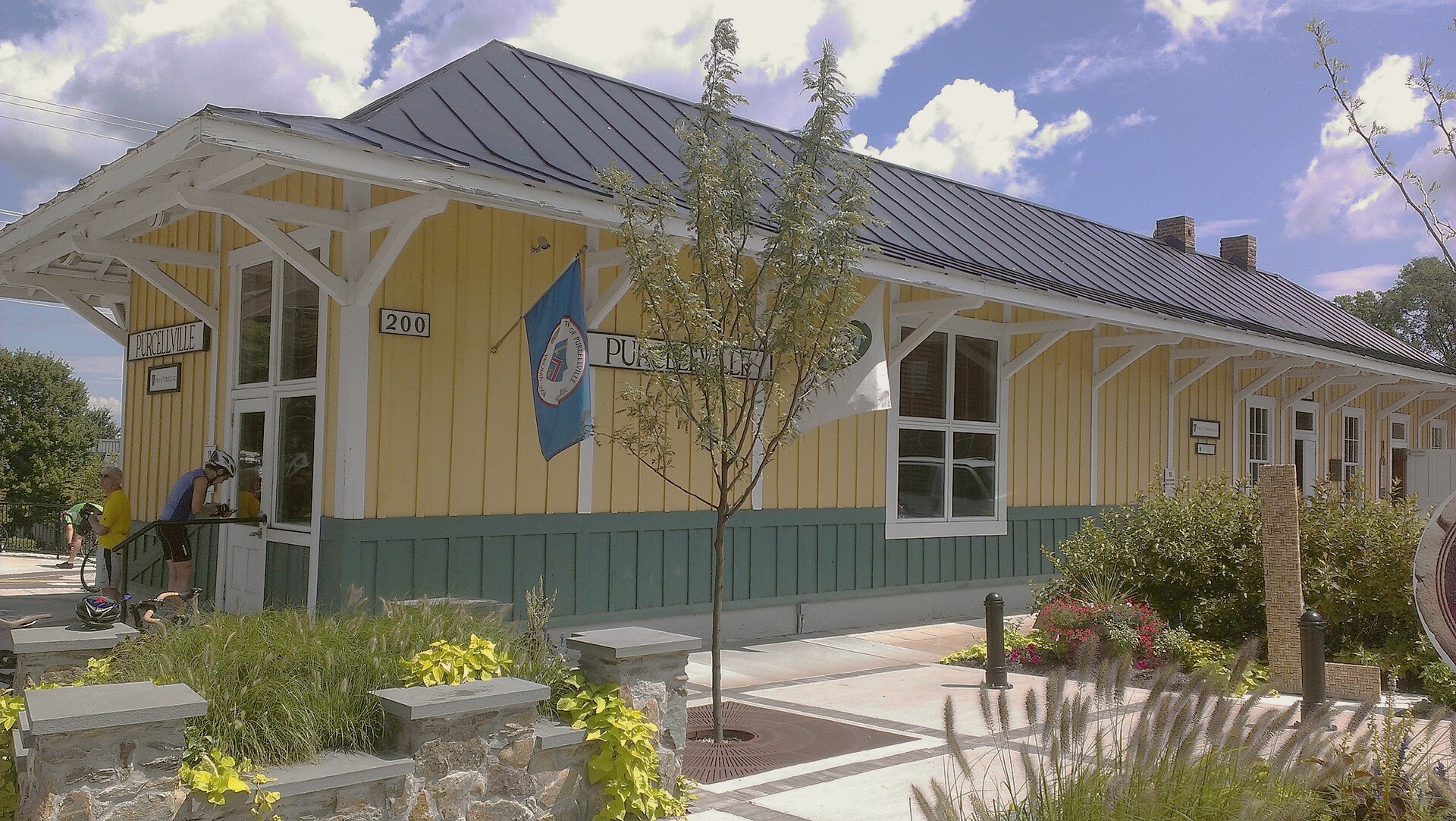 The restored historic train station in downtown Purcellville